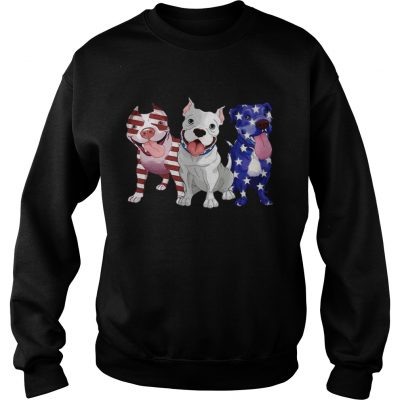 Three Pitbull American Flag Sweater
