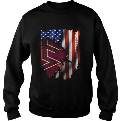 irginia Tech Hokies inside American flag Sweatshirt