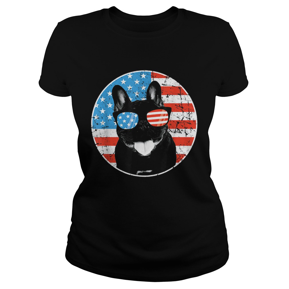 4th Of July Dog American Flag French Bulldog Classic Ladies