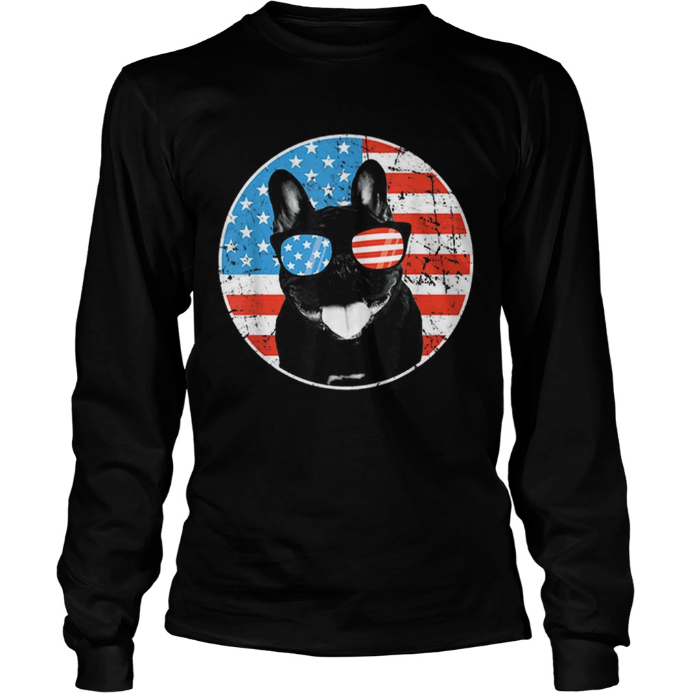 4th Of July Dog American Flag French Bulldog LongSleeve