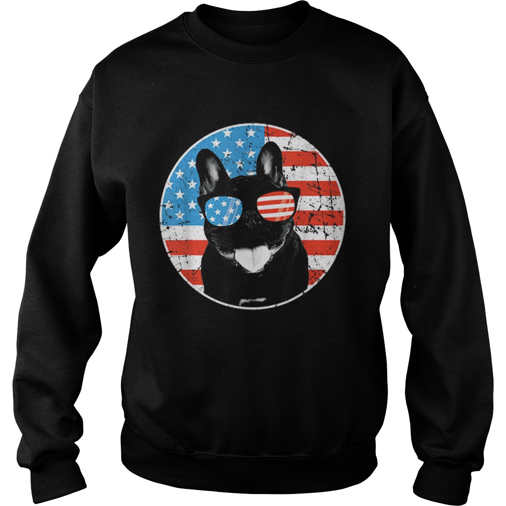 4th Of July Dog American Flag French Bulldog Sweatshirt