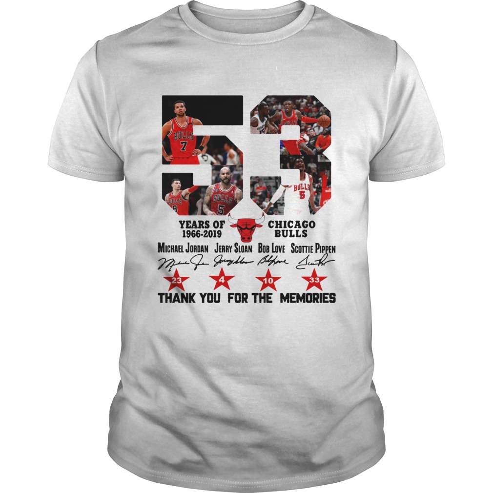 53 Years of Chicago Bulls 1966 2019 shirt