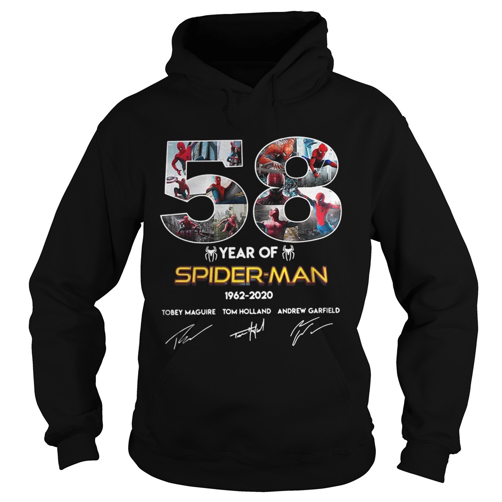 58 year of SpiderMan 19622020 Tobey Maguire Tom Holland Andrew Garfield Hoodie
