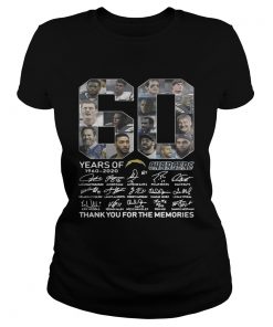 60 years of Los Angeles Chargers 1960 2020 signature thank you Classic Ladies