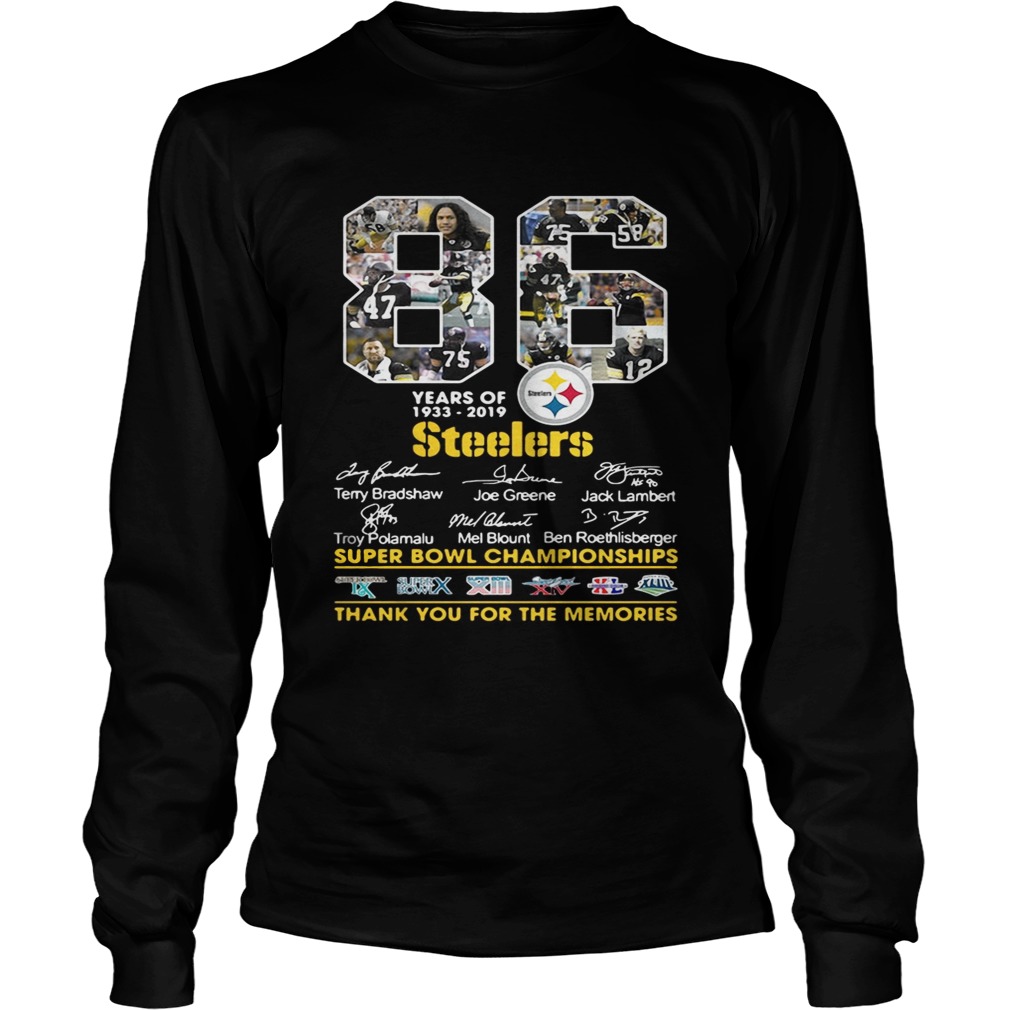 86 years of 19332019 Pittsburgh Steelers Signature LongSleeve