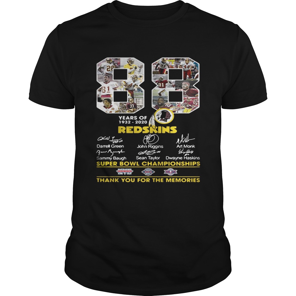 88 years of 19322020 Washington Redskins Signature shirt