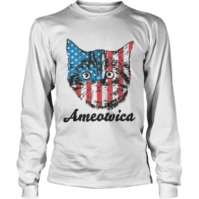 Ameowica Cat American flag Longsleeve Tee