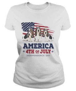 Basset Hound America 4th of July Independence Day  Classic Ladies
