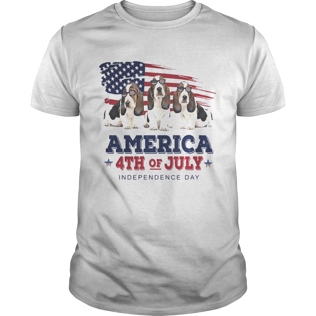 Basset Hound America 4th of July Independence Day shirt