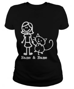 Best friends for life Name and Name girl and cat  Classic Ladies