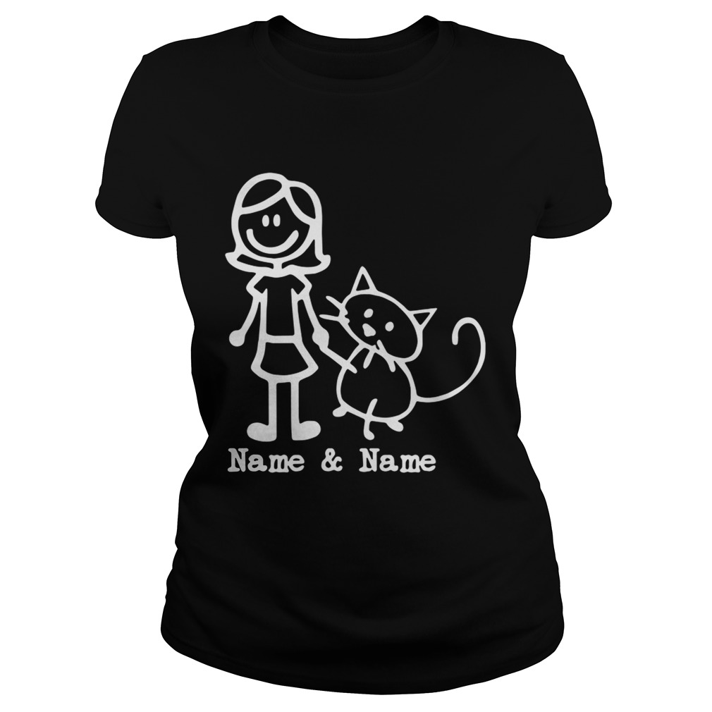 Best friends for life Name and Name girl and cat Classic Ladies