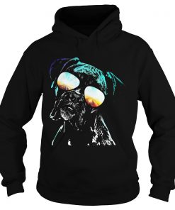 Boxer wearing glasses neon dog Hoodie