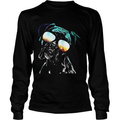 Boxer wearing glasses neon dog Longsleeve Tee
