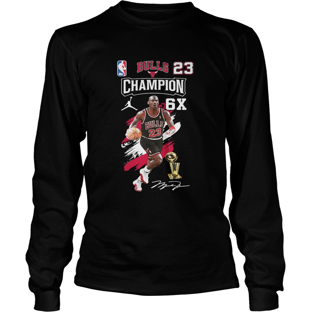 Bulls 23 Champion 6X Michael Jordan signature LongSleeve