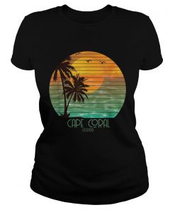 Cape Coral Florida Sunset Beach Summer Vacation Shirt Classic Ladies
