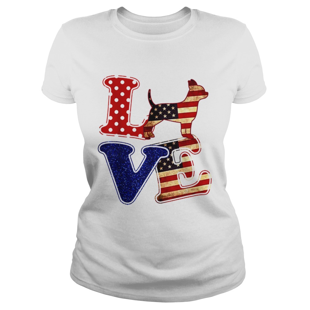 Chihuahua American Flag Patriotic Dog Classic Ladies