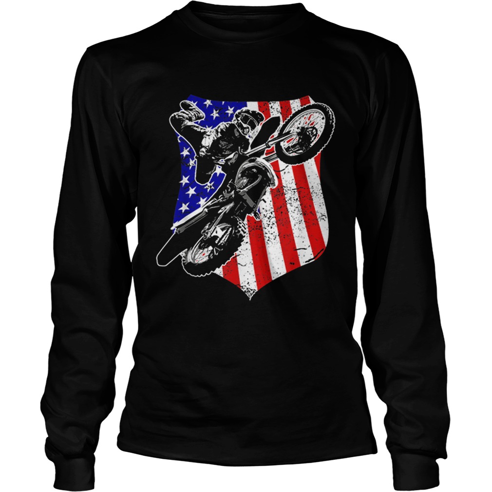 Dirt Bike Motocross 4th of July LongSleeve
