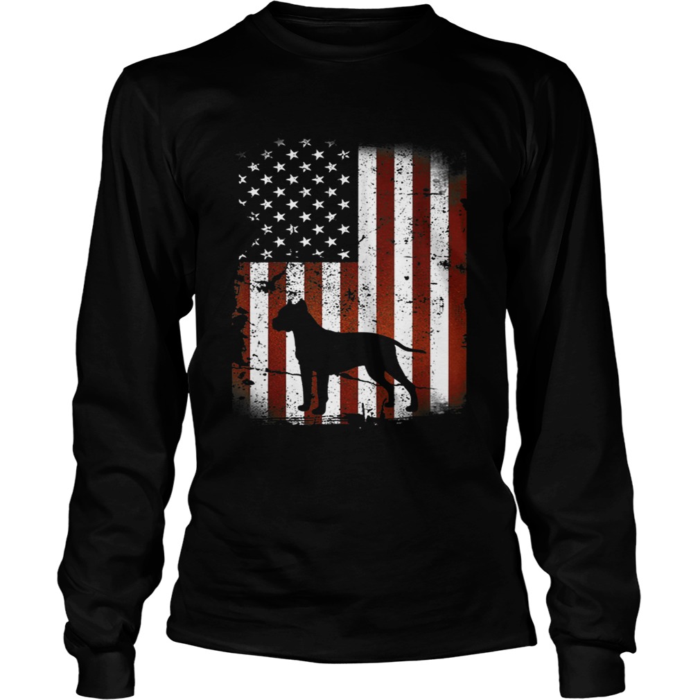 Dogo Argentino American Flag Dog 4th Of July LongSleeve