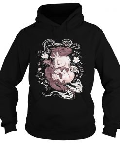 Dragon hugging Unicorn Hoodie