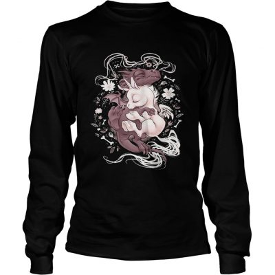 Dragon hugging Unicorn Ladies Tee