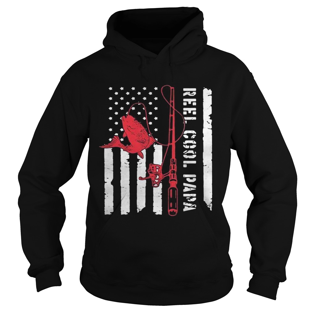 Fishing Reel cool papa American flag Hoodie