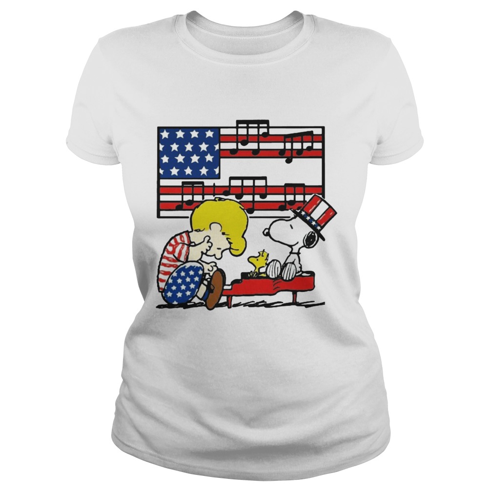 Fourth of July Schroeder playing piano Woodstock and Snoopy Classic Ladies