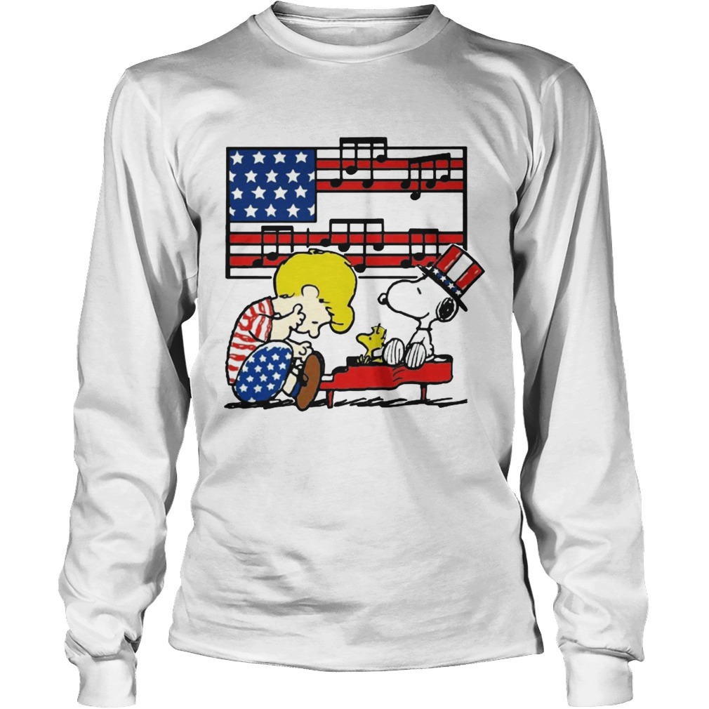 Fourth of July Schroeder playing piano Woodstock and Snoopy LongSleeve