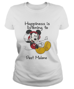 Happiness Is Listening To Post Malone Mickey TShirt Classic Ladies