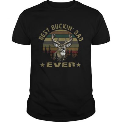 Hunting best buckin Dad ever vintage sunset Unisex Shirt