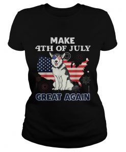 Husky Make 4th Of July Great Again Dog  Classic Ladies