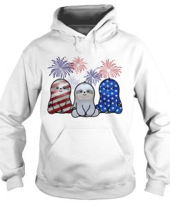 Independence day 4th of July Sloth beauty America flag Hoodie