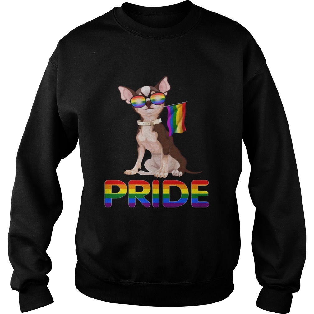 LGBT Chihuahua Dog Original Lesbian Gay Pride LGBTQ Rainbow Shirt Sweatshirt