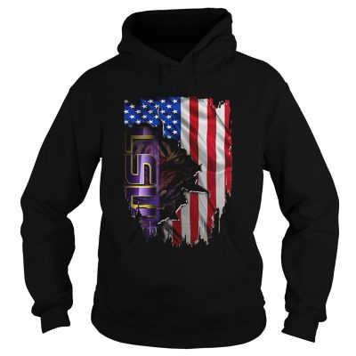 Louisiana State University LSU Tigers inside American flag Hoodie