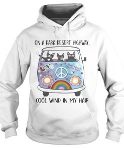 On a dark desert highway cool wind in my hair cat Hoodie