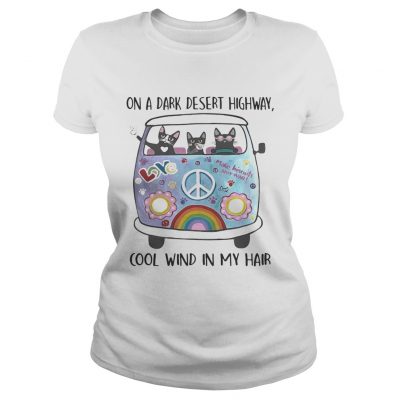 On a dark desert highway cool wind in my hair cat Ladies Tee