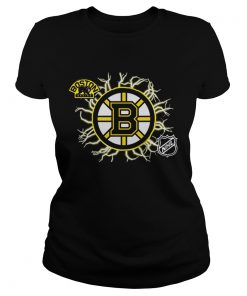 Original Boston Bruins Graphics NHL Hockey Shirt Classic Ladies