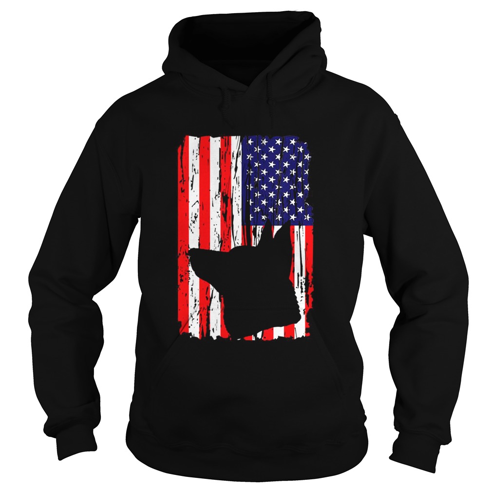 Patriotic German Shepherd American Flag Dog Hoodie