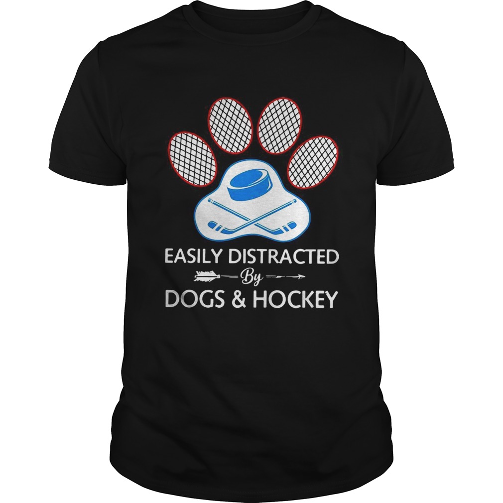 Paw easily distracted dogs and hockey Unisex