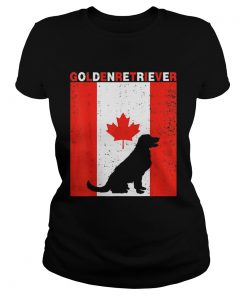 Premium Golden Retriever Canadian Flag 1st July Shirt Classic Ladies
