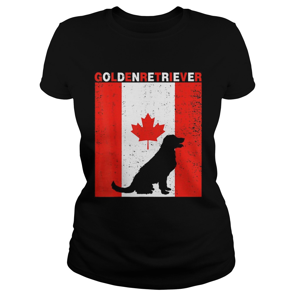 Premium Golden Retriever Canadian Flag 1st July Shirt Classic Ladies