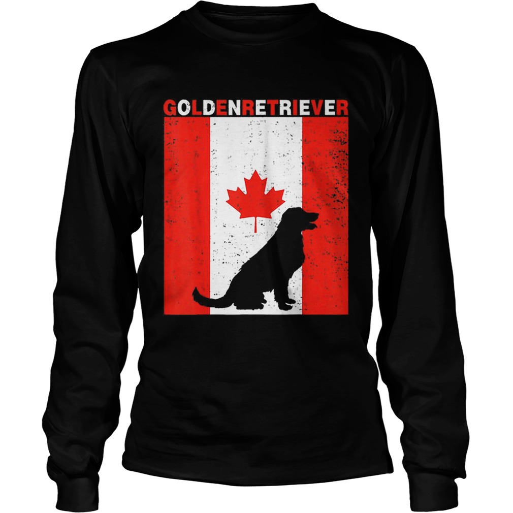 Premium Golden Retriever Canadian Flag 1st July Shirt LongSleeve