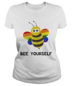 Rainbow Bee LGBT And Gay Pride Shirt Classic Ladies