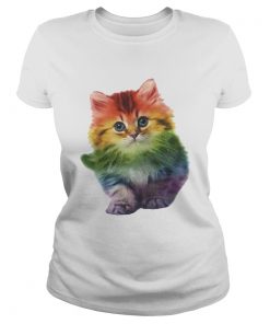 Rainbow Cat LGBT Pride Month TShirt Classic Ladies