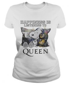 Snoopy and Woodstock happiness is listening to queen  Classic Ladies