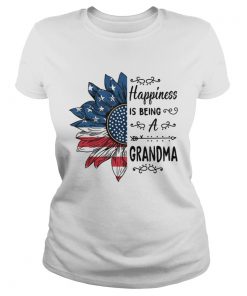 Sunflower American flag happiness is being a grandma  Classic Ladies