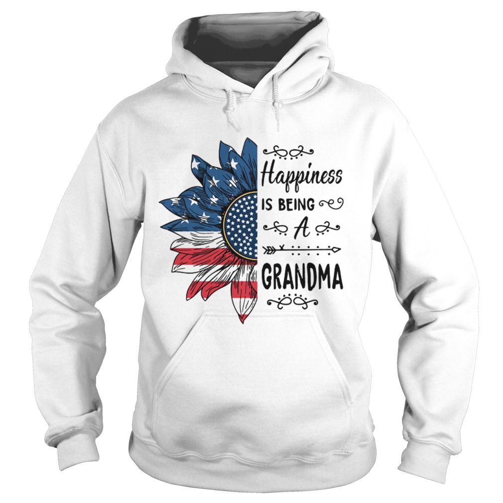Sunflower American flag happiness is being a grandma Hoodie