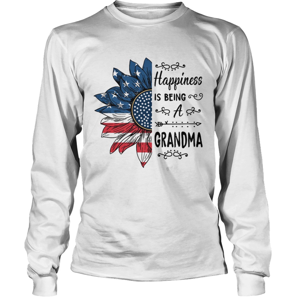 Sunflower American flag happiness is being a grandma LongSleeve