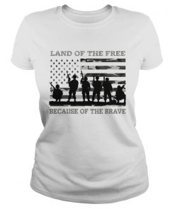 Veteran land of the free because of the brave American flag  Classic Ladies