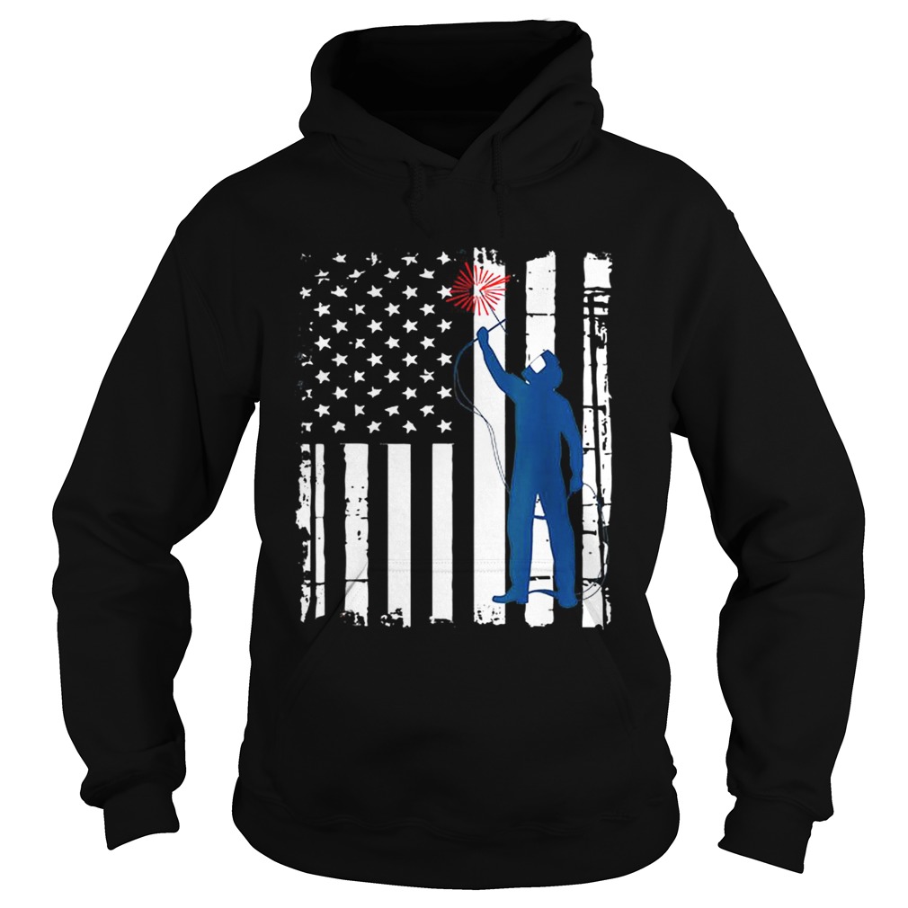 Welder American Flag 4th Of July Hoodie
