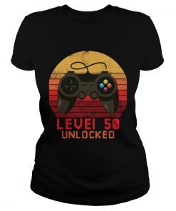 1563178470Level 50 unlocked video gamer 50th birthday vintage  Classic Ladies